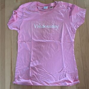 Pink 'Wednesday' Graphic T-Shirt